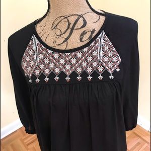 Black and bronze cotton top